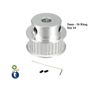 Buly, Puly, Pulley Trục 5mm - 36 Răng Đai 10, sử dụng với dây đai 2GT-10mm