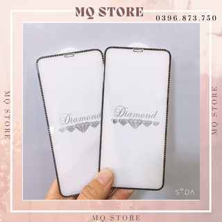 Kính cường lực iPhone Xs Max/ 11 Pro Max Diamond viền caro vát cong 3D full màn hình cao cấp