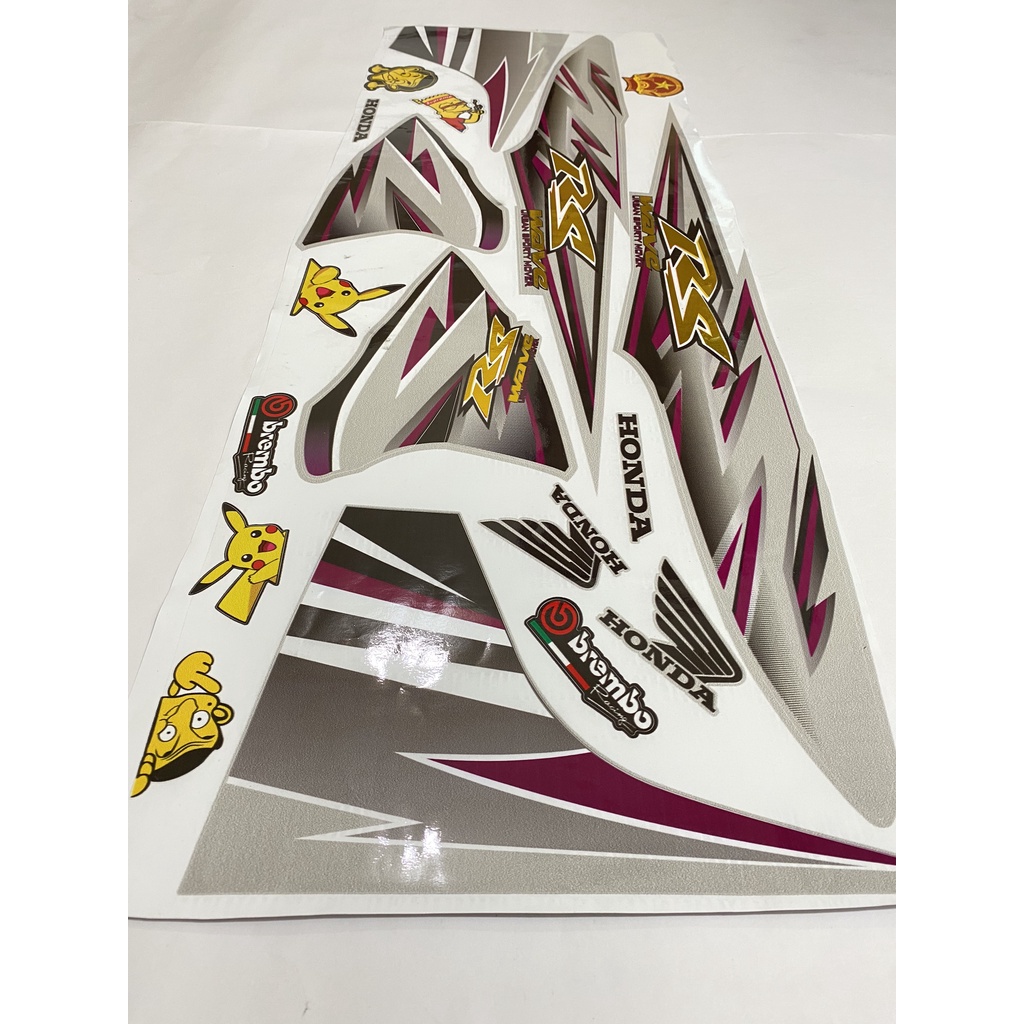 Tem rời CROM Wave 50cc/100cc/110cc Màu Tím( Tem 3 lớp chống nước chống bay màu )