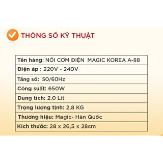 Nồi cơm điện lòng niêu Magic A-88