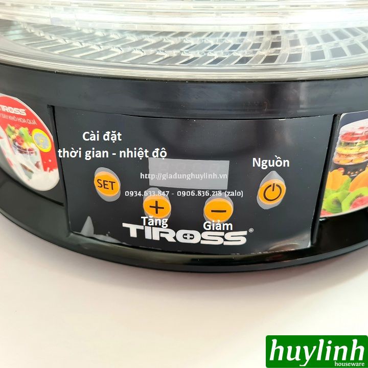 Máy sấy trái cây hoa quả thực phẩm Tiross TS9682 (250W) - Tặng hũ làm sữa chua