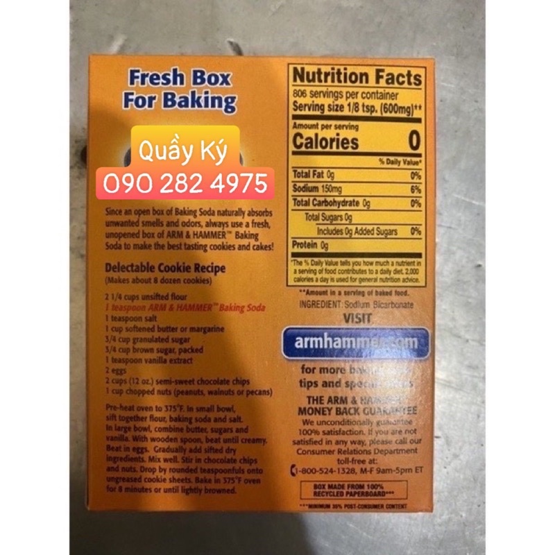 BỘT BAKING SODA ARM &amp; HAMMER 454G