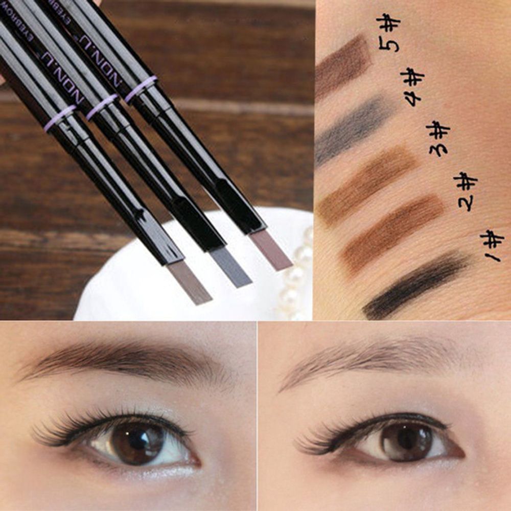 Bút Kẻ Lông Mày Kiêm Cọ Chuốt Hai Đầu 5 Màu Sắc Thời Trang Cho Nữ