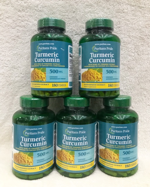 Tinh chất nghệ vàng Puritan's Pride Turmeric Curcumin 500mg hộp 180 viên.