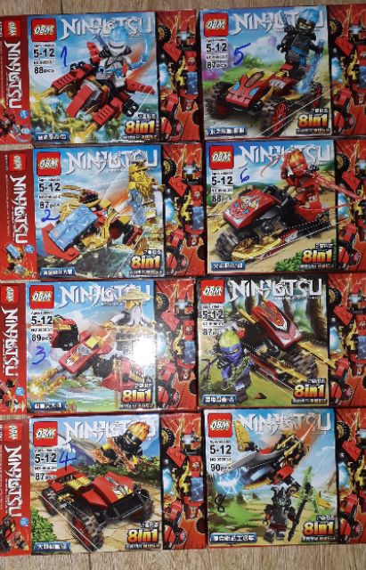 Sét 8 hộp lắp ráp LegoNinjutsu 99563 có trên 650 chi tiết bằng nhựa ABS