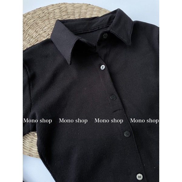 [Mã FAMARAL1 giảm 10K đơn 50K] Đầm body thun tăm cổ sơ mi cài nút trên dài tay Ảnh thật/ sẵn | BigBuy360 - bigbuy360.vn