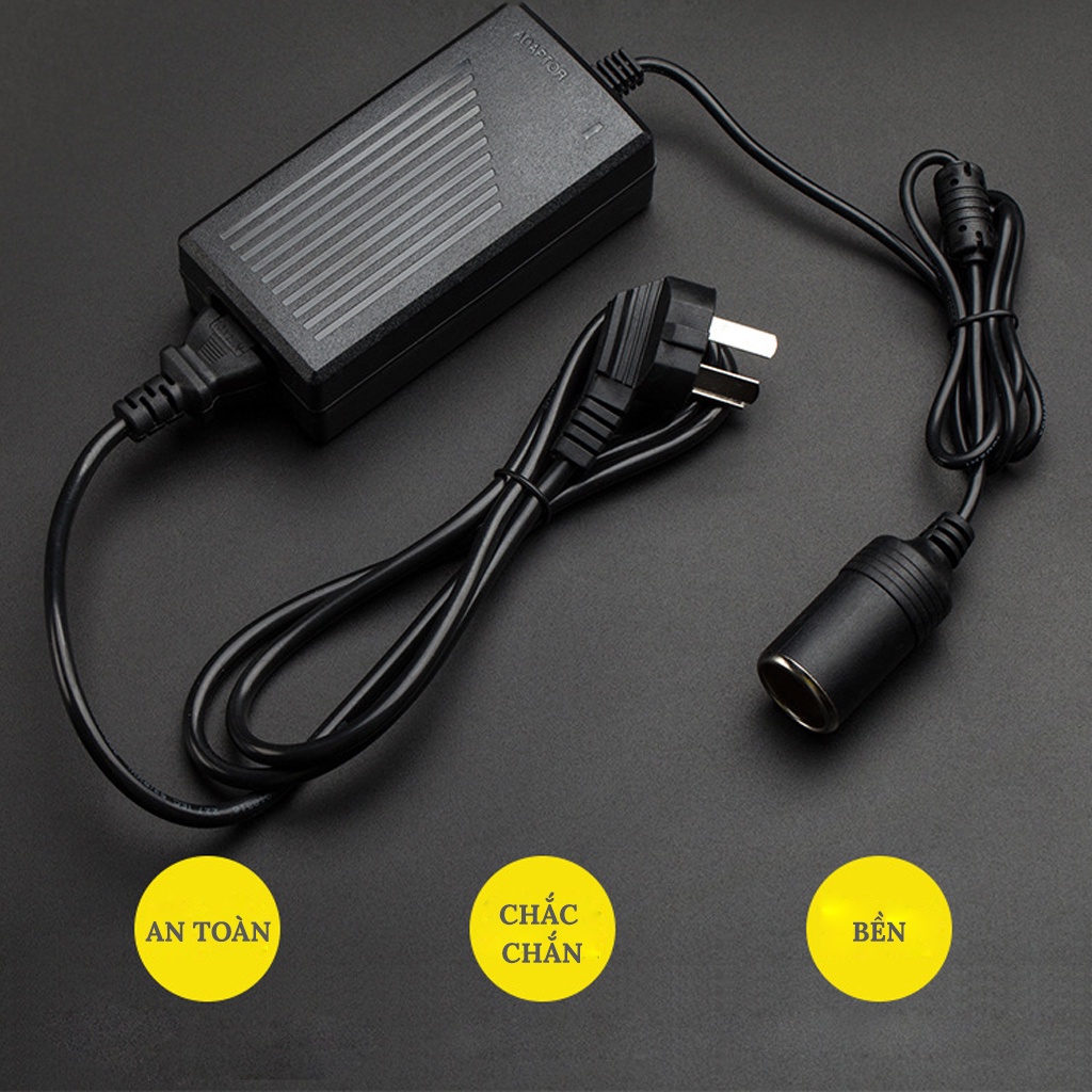 Bộ Đổi Nguồn 220V Sang 12V 5A Cắm Tẩu Ô Tô - Để Sử Dụng Thiết Bị Xe Hơi Tại Nhà CARZONE.TOP