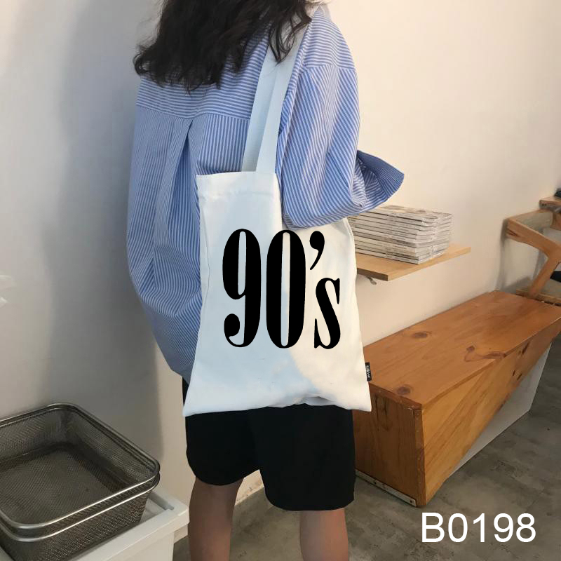 Phiên bản Hàn Quốc của túi vải nữ bảng chữ cái túi mua sắm túi