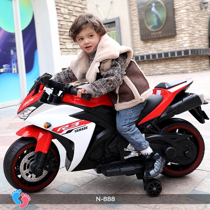 Xe máy moto điện trẻ em phân khối lớn tay ga, chân ga BABY PLAZA N888