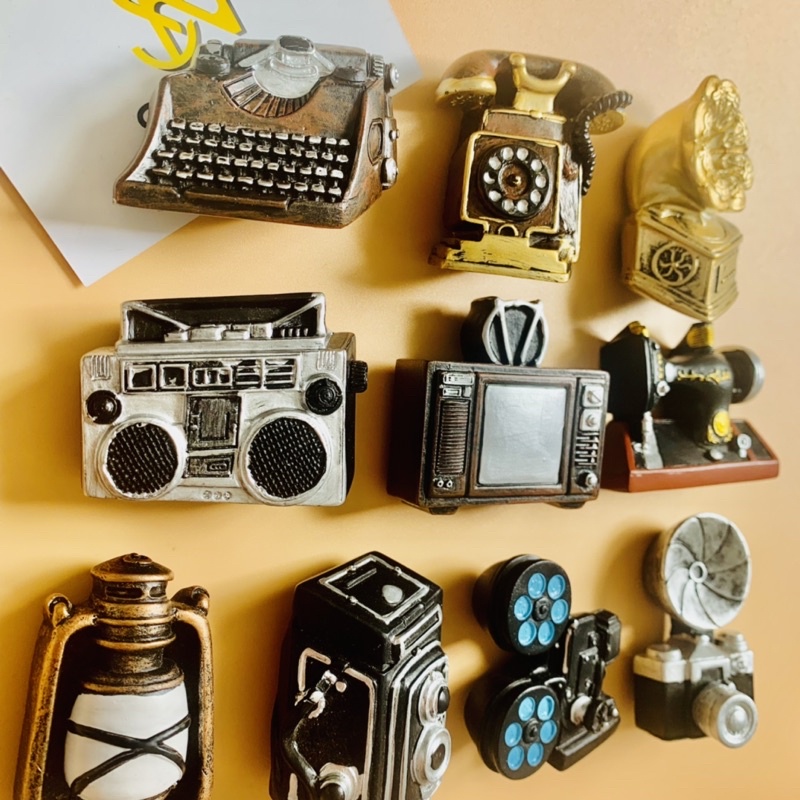 Nam châm hít dán dính trang trí tủ lạnh, tủ sắt, lò nướng, lò viba hình ảnh đồ dùng phong cách cổ điển