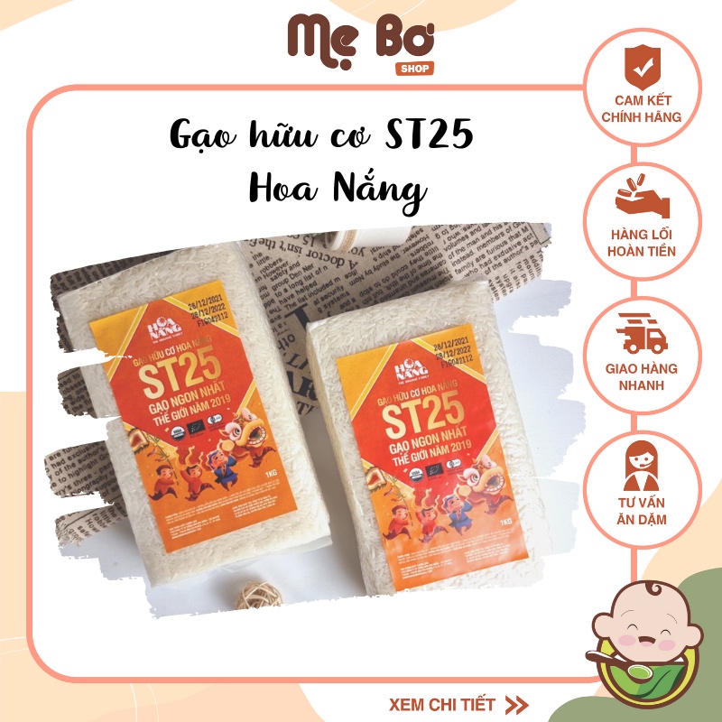 [VIETSUISSE] GẠO HỮU CƠ ĂN DẶM TRẮNG ST25/ LỨT 1kg