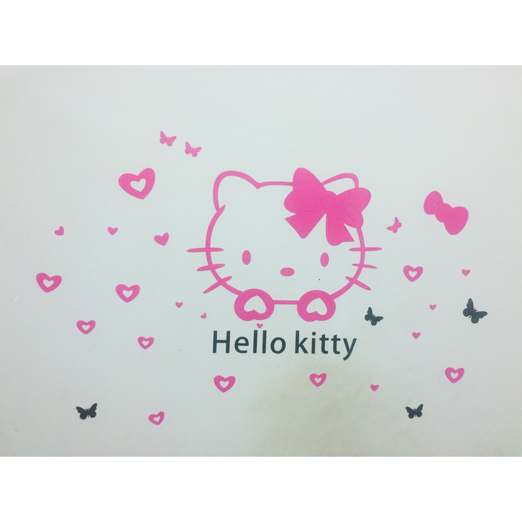 [120*74cm] - Tranh mica 3D dán tường phòng bé phong cách Hàn Quốc, decal, giấy dán tường - Hello Kitty 1 con