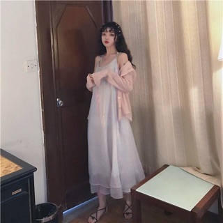 Áo đầm suông ánh xà cừ Ulzzang