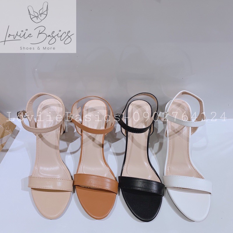 SANDAL CAO GÓT NỮ LOVIIEBASICS - GIÀY CAO GÓT ĐẾ VUÔNG 7 PHÂN - SANDAL GÓT VUÔNG CÔNG SỞ DÂY MẢNH G210424