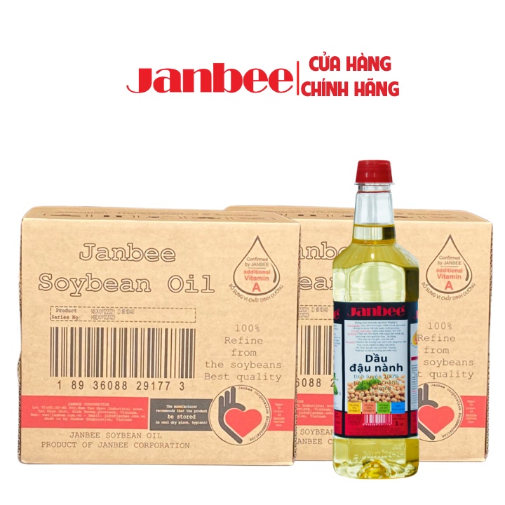 [COMBO 2 THÙNG] Dầu Đậu Nành Janbee 1L - 24 Chai