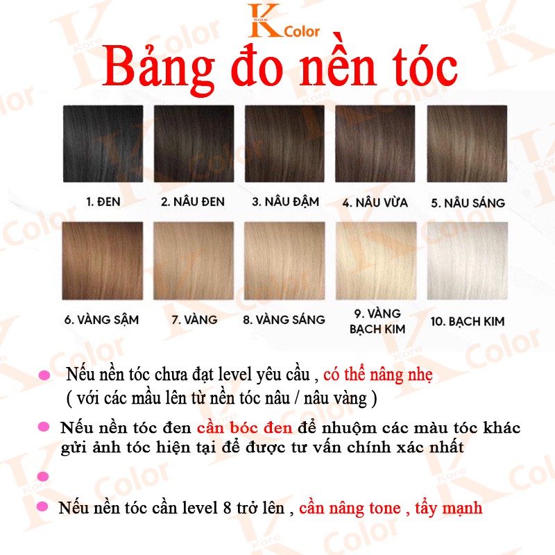Thuốc nhuộm tóc màu VÀNG TRO VÀNG KHÓI không tẩy sử dụng tại nhà nhiều thảo dược giá rẻ Kcolor