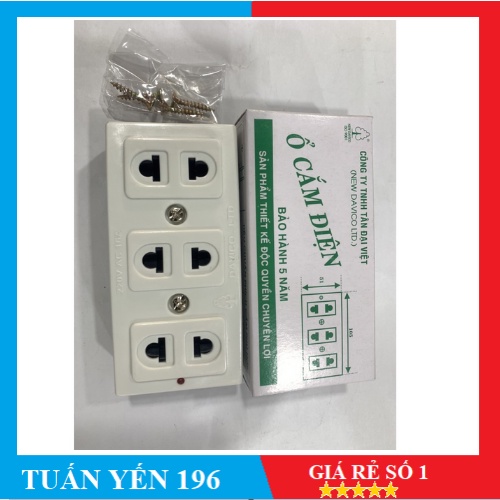 [giao hỏa tốc 1h] Ổ CẮM ĐIỆN CÂY THÔNG CAO CẤP 3 LỔ