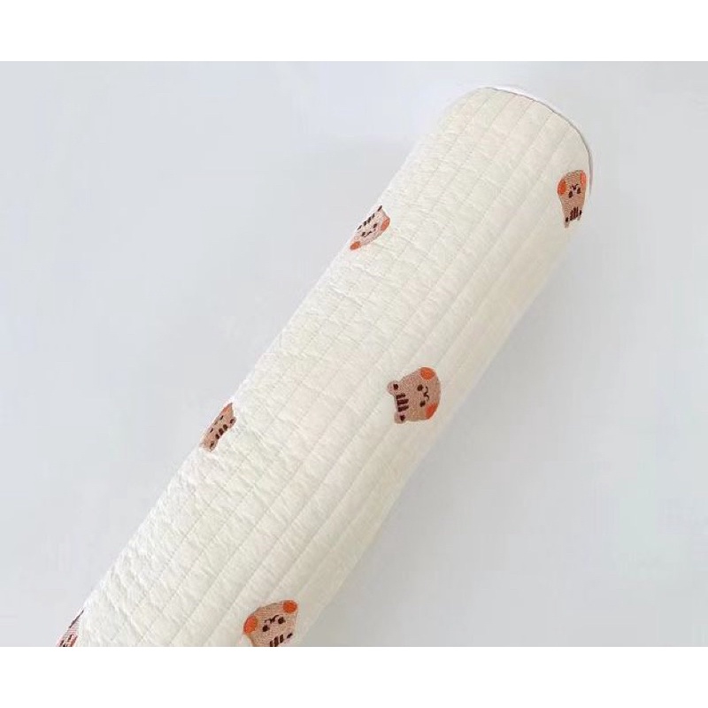 Gối Ôm Cotton Cao Cấp Cho Bé 65x10cm Thêu Hình Gấu Thỏ Style Hàn Quốc Decor (GO123)