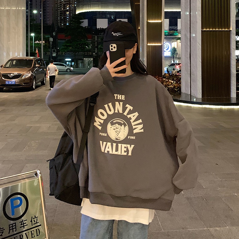 HIIXIIVI Áo sweater Lông Cừu Tay Dài Cổ Tròn Dáng Rộng Thời Trang Hàn Quốc 2022