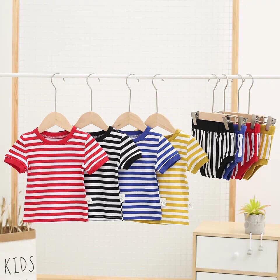 Set 4 bộ đồ sọc - Quần áo trẻ em - Cotton 4 chiều