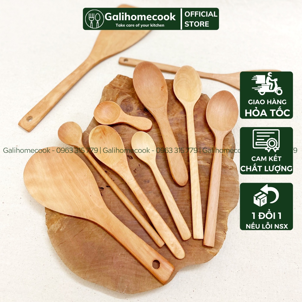 Thìa gỗ nhãn mộc xuất Nhật | Longan wood Spoon Galihomecook TGN