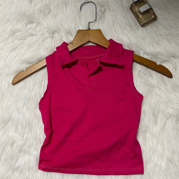 [Mã FASHIONT4WA2 giảm 10K đơn 50K] Áo Ba Lỗ Croptop Chất Porip Cổ Bẻ Thời Trang Siêu Xinh (hàng có sẵn) | BigBuy360 - bigbuy360.vn