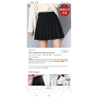 chân váy dạ  xếp ly