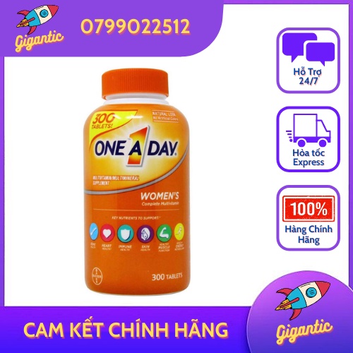 Viên uống Vitamin Tổng hợp Cho Nữ dưới 50 tuổi One A Day Women’s Health Formula 300 viên của Mỹ
