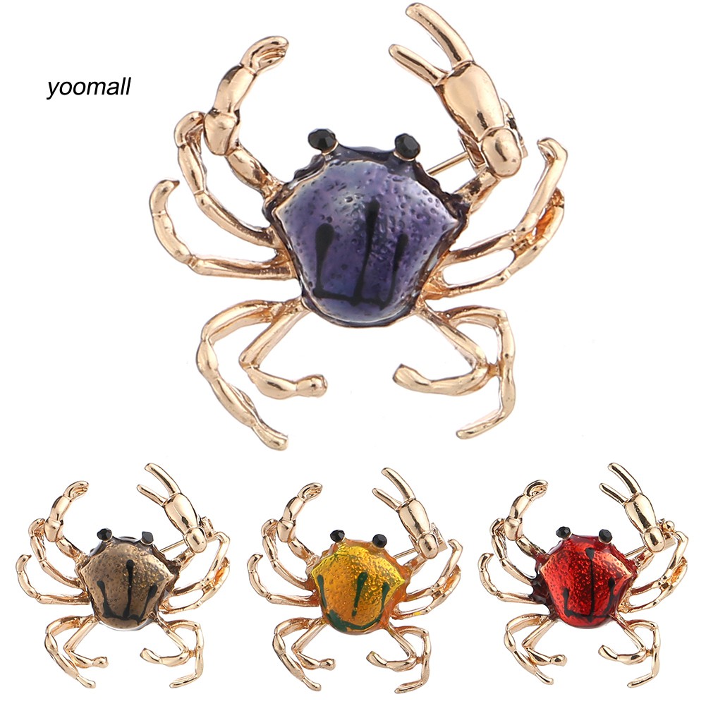 YOML✔Cute Women Crab Shape Enamel Brooch Pin Shirt Sweater Neck Clip Backpack Badge