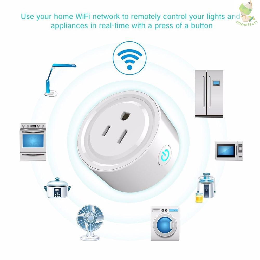 Portable Intelligent Automatic Mini Socket Wifi Plug Wi-Fi Enabled App Remote Control Wireless Timer with ON/OFF Switch for Light Electrical Appliance for Compatible Home