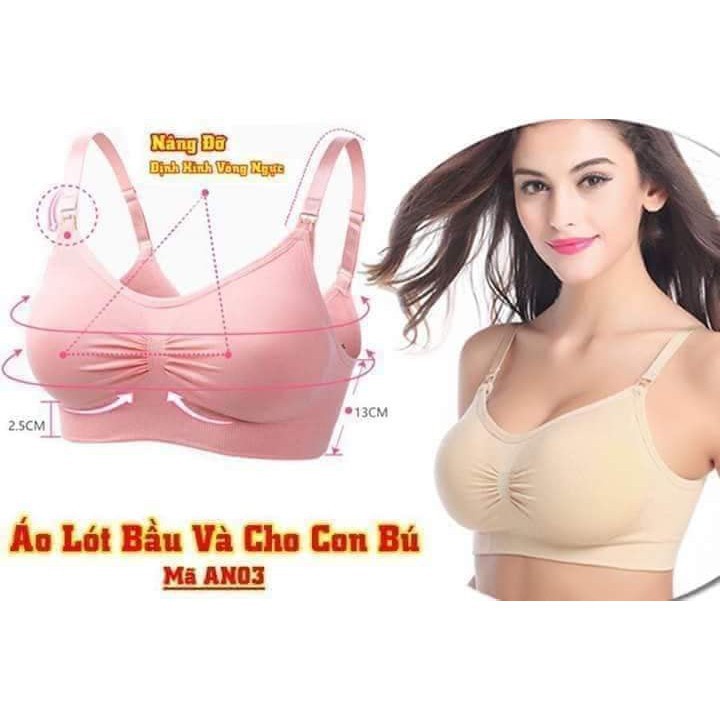 Áo Lót Bầu Cho Con Bú Sau Sinh, Không Gọng, Đệm Mút Mỏng, Nâng Đỡ Ngực Chống Chảy Xệ Tốt