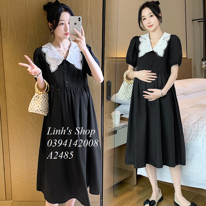Váy Bầu Đầm Bầu Sơ Mi Hè A2485