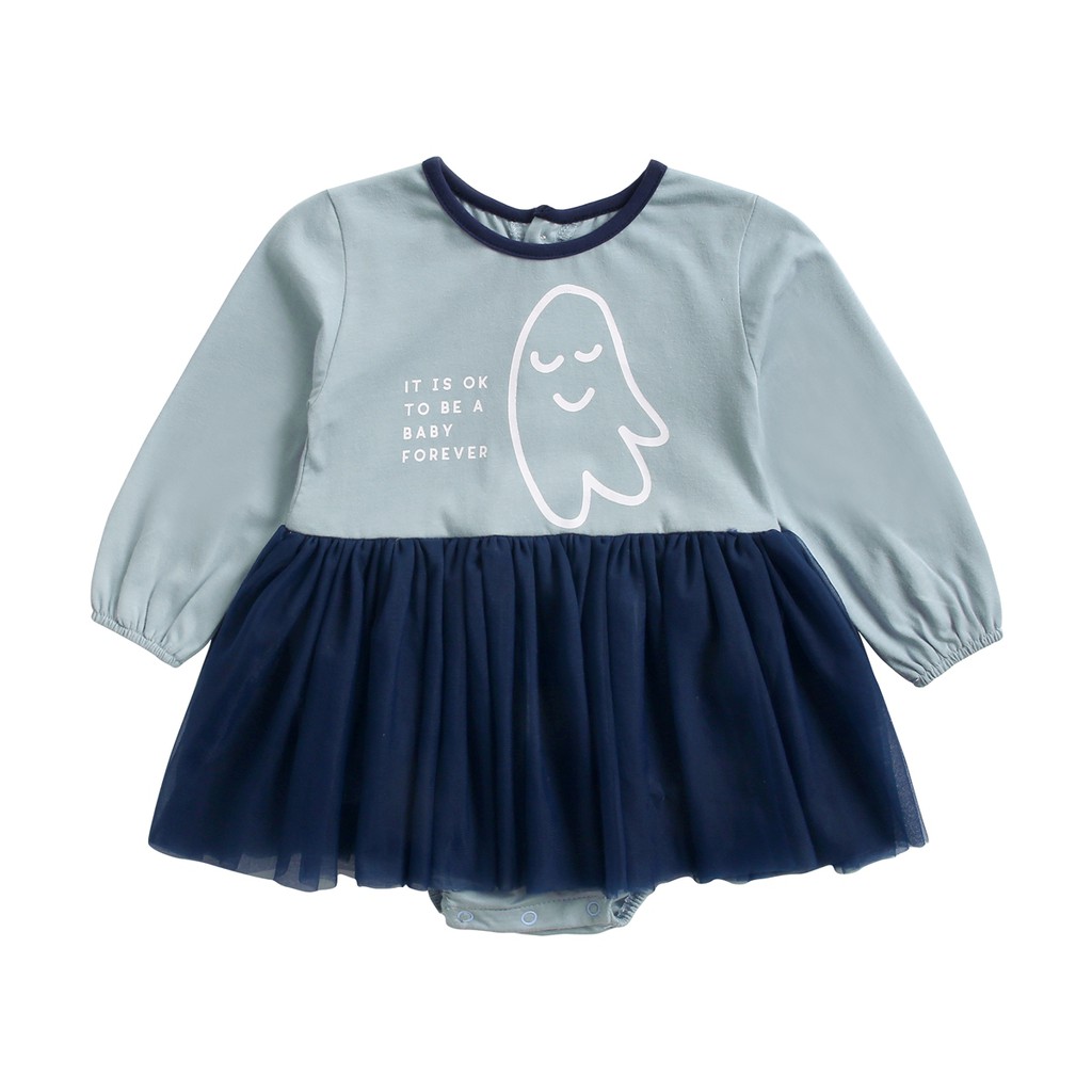 Áo liền thân Sanlutoz tay dài in họa tiết hoạt hình đáng yêu cho bé sơ sinh