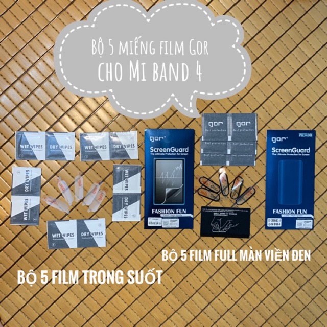 (Gor) Combo 5 miếng dán film bảo vệ màn hình Mi band 6 / Miband 5 / Mi band 4 / Mi band 3 ( Miband )