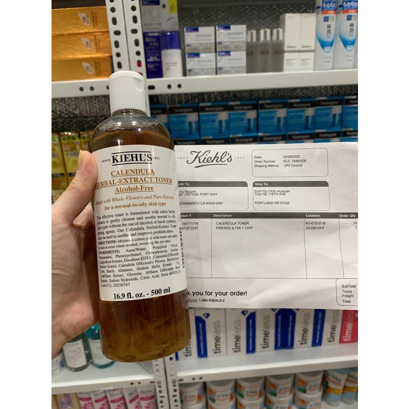 Toner Hoa Cúc Kiehl's Calendula Herbal Extract Alcohol Free 500ml