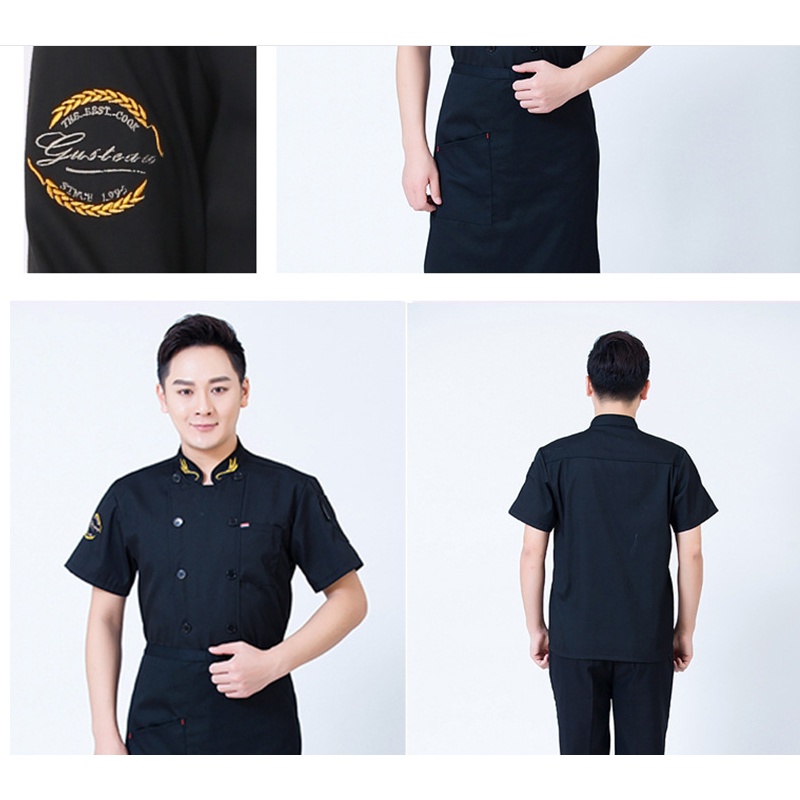Áo Khoác Đồng Phục Đầu Bếp Thời Trang Mùa Hè Cho Nam Và Nữ