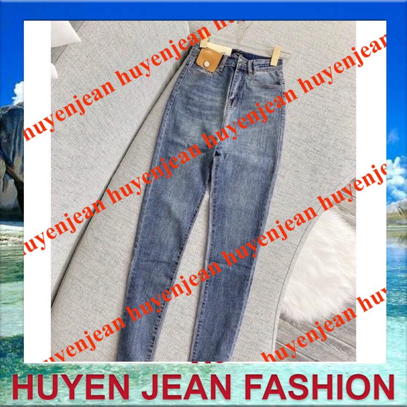 quần jean nữ cạp cao nắp da vàng hót hít | BigBuy360 - bigbuy360.vn