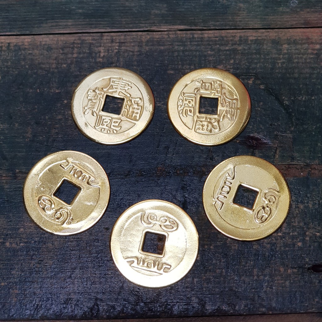 Combo 5 đồng xu Ngũ đế bằng đồng si vàng MS27 | BigBuy360 - bigbuy360.vn