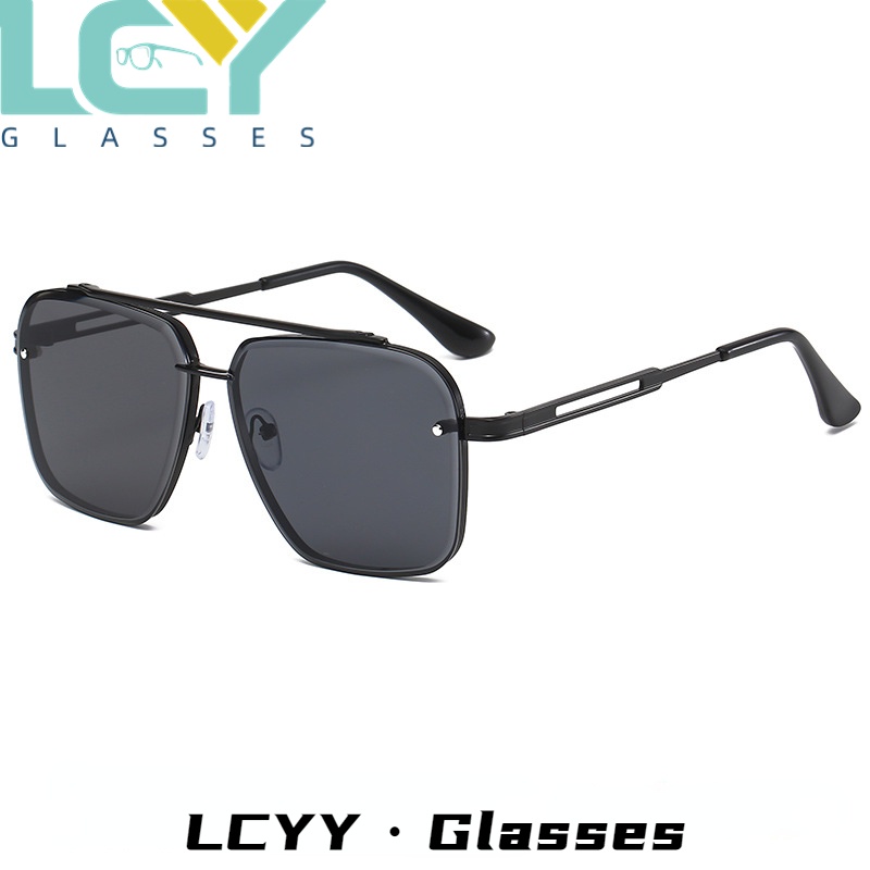 Kính Mát Gọng Vuông Kim Loại Phong Cách Âu Mỹ Thời Trang Cho Nam 5380