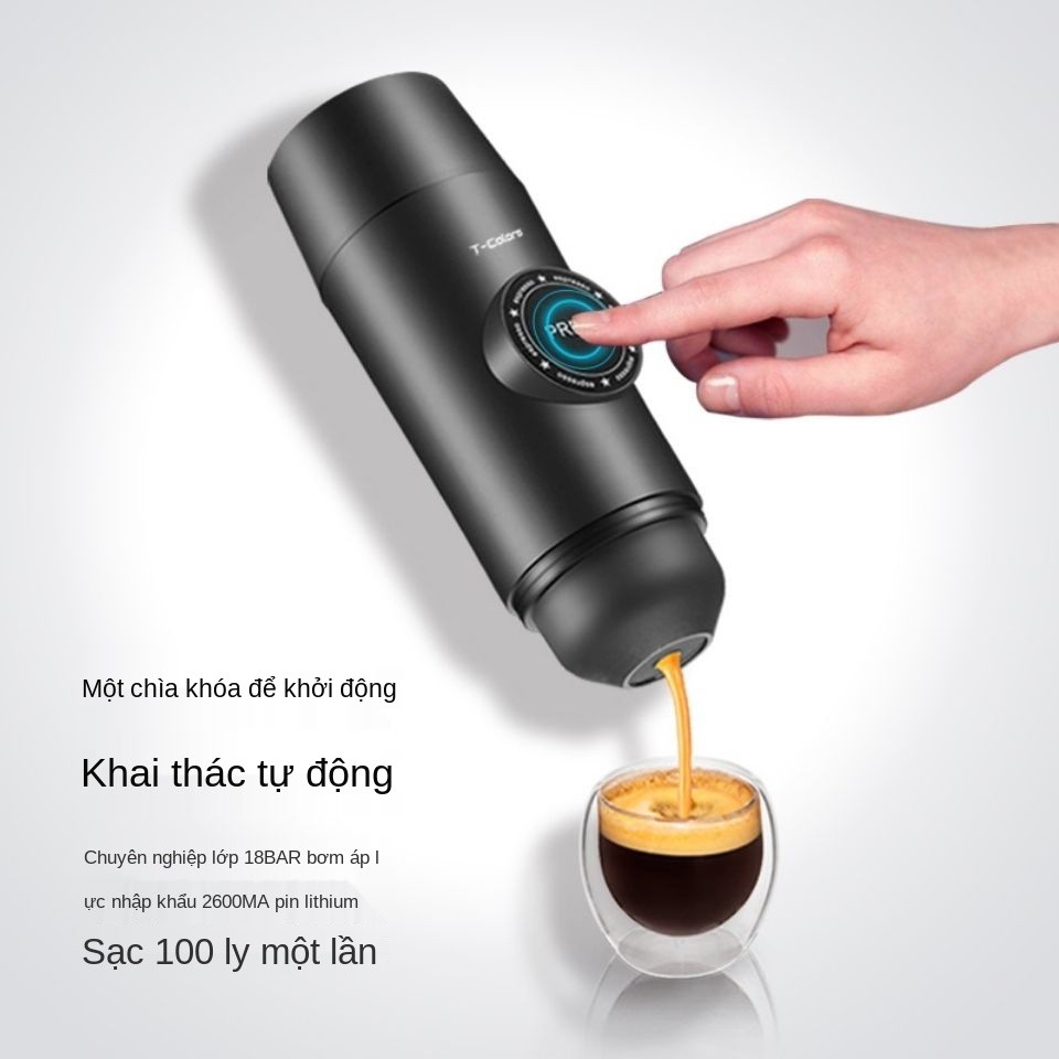 ♂Máy pha cà phê điện cầm tay T-Colors viên nén espresso mini chạy