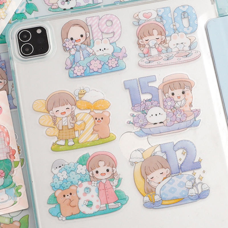 ⭐ iLado ⭐ 【10PCS】 Sticker PET Không Thấm Nước Nhãn telado Dán Sổ Lưu Trữ Sticker Stiker Dán Mũ Bảo Hiểm Bộ Sticker Hình Dán Sticker Nhãn Dán Sổ Chiết Lưu Trữ Sticker Tập Vở Tập Vở Sổ Tay Vở Kẻ Ngang Sổ Ghi Chép