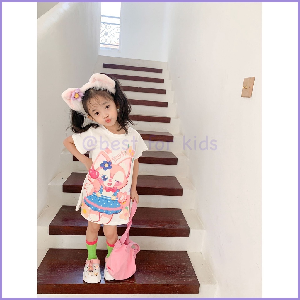 Đầm Tay Ngắn Phong Cách Mới 2022 Thời Trang Mùa Hè Cho Bé Gái