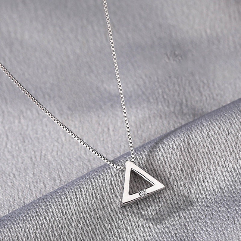 Dây chuyền nữ bạc đẹp,vòng cổ hình tam giác đơn giản bạc 925,trang sức Minh Thoa Jewelry