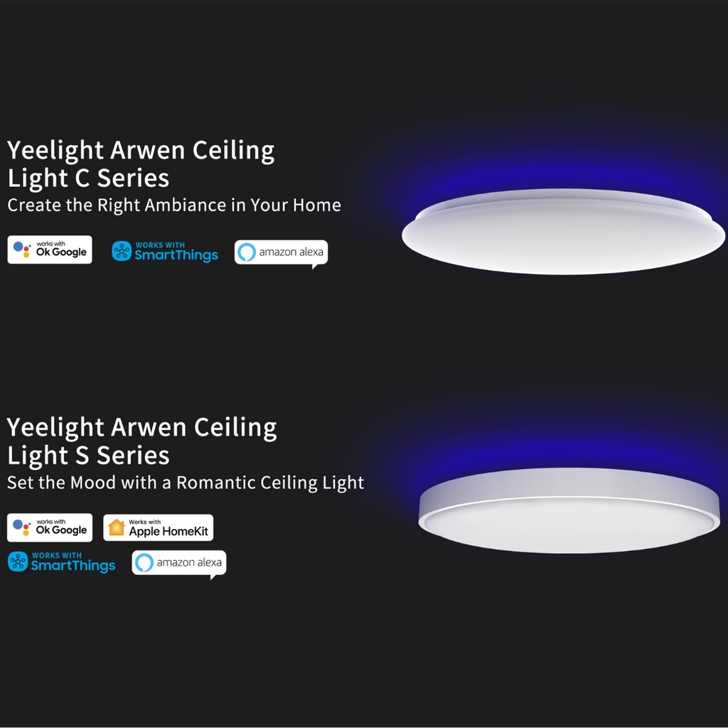 YEELIGHT ARWEN Series - 50W - ĐÈN LED ỐP TRẦN THÔNG MINH  - Led RGB hắt trần - Bản Quốc Tế