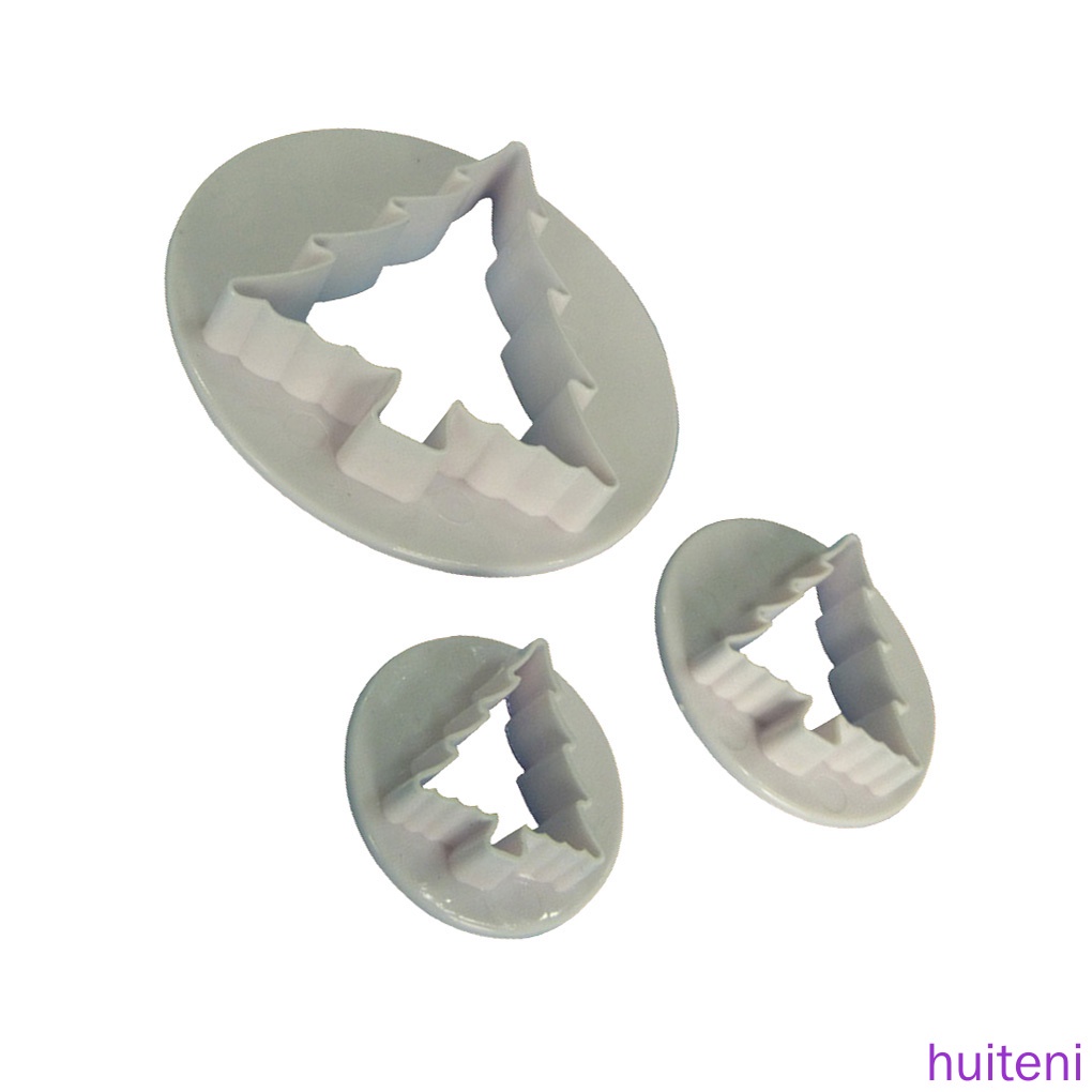 Set 3 khuôn cắt bánh quy bằng nhựa cấp thực phẩm hình cây thông giáng sinh