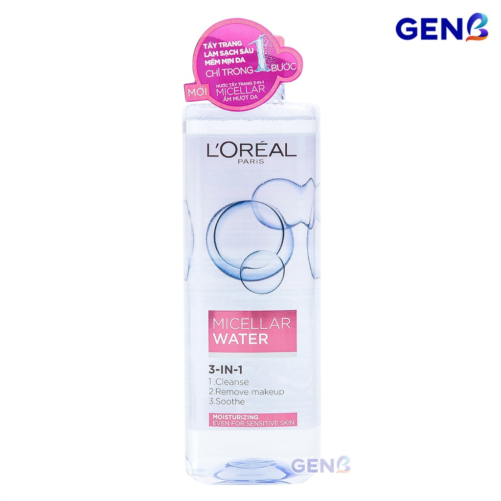 Nước Tẩy Trang Loreal - L oréal 400ml Paris Micellar Water CHÍNH HÃNG Dưỡng Ẩm Ngừa Mụn Da Dầu Da Nhạy Cảm Mỹ Phẩm GENB