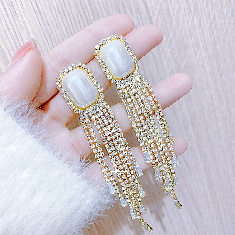 Đôi Bông Tai Dáng Dài Đính Ngọc Trai Thời Trang Mới 2022 Dành Cho Nữ