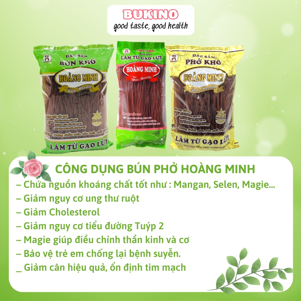 Bún phở hủ tiếu gạo lứt đỏ Hoàng Minh, thực phẩm gạo lứt ăn kiêng eatclean giảm cân tốt cho sức khỏe Hà Nội