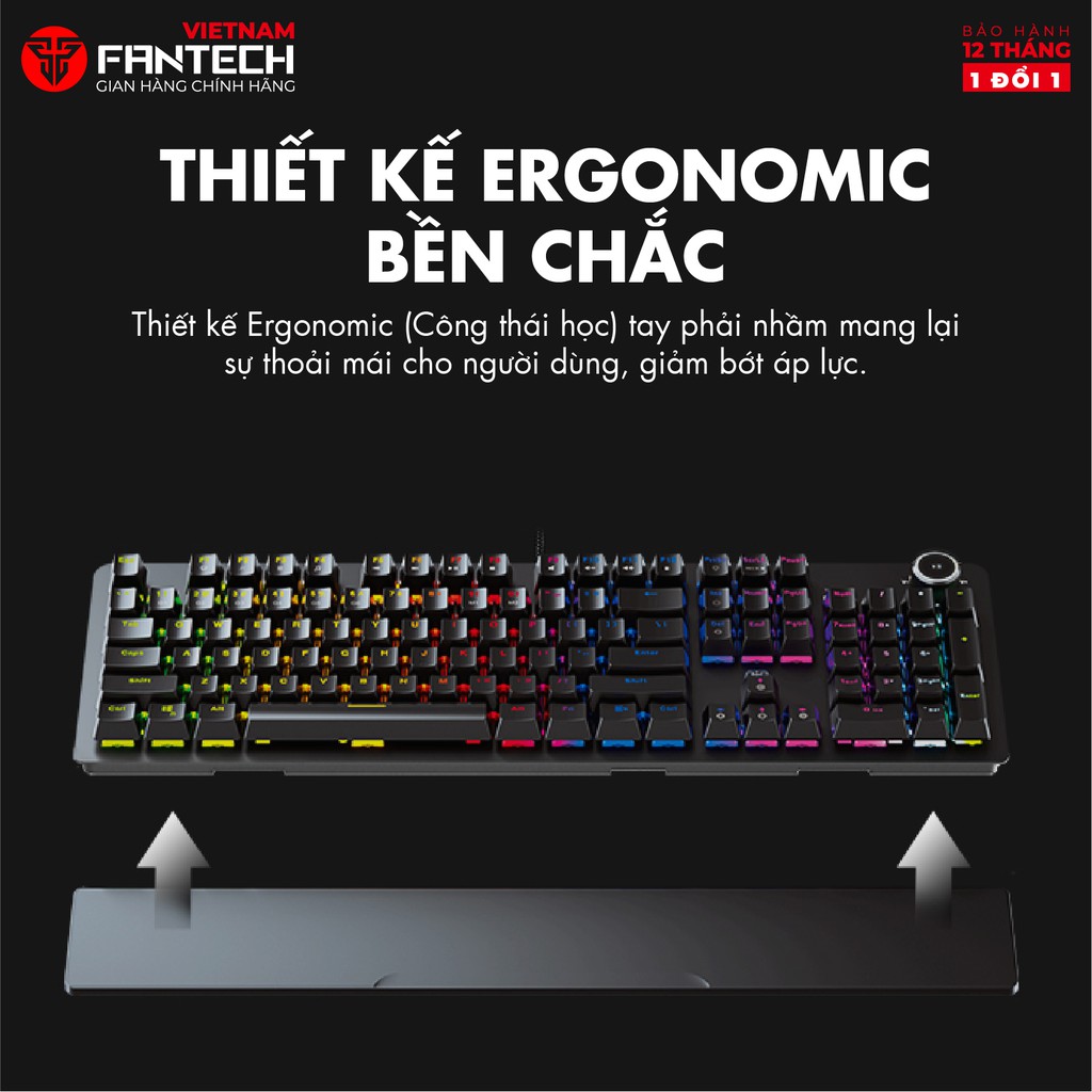 Bàn Phím Cơ Gaming Full-sized Có Dây Fantech MK853 MAXPOWER Outemu Blue/Red Switch LED RGB Gradient Full Anti Ghosting