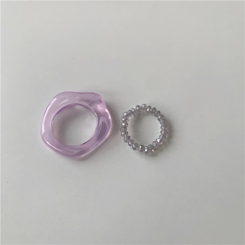 Set 2 nhẫn nhựa hottrend Hàn